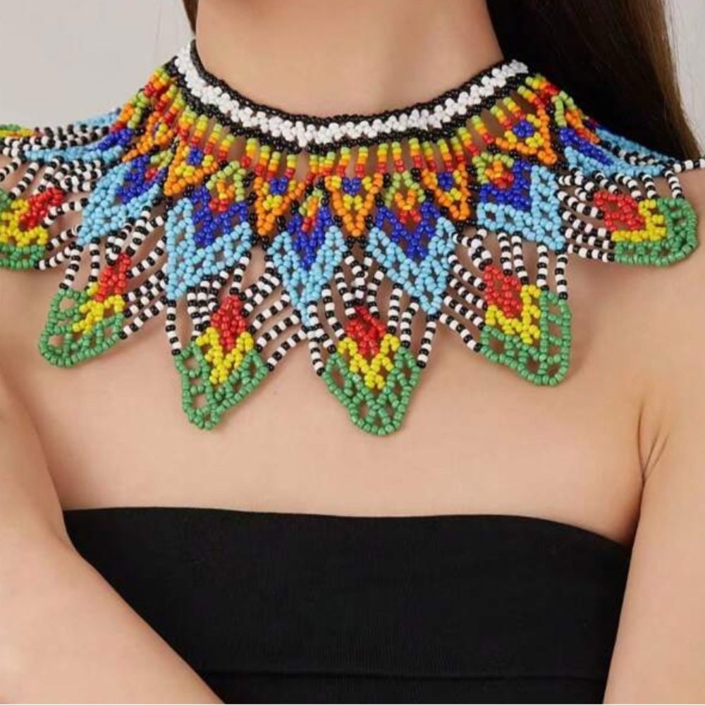 Colorful Beaded Statement Necklace